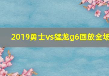 2019勇士vs猛龙g6回放全场