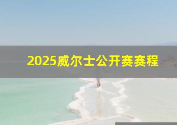 2025威尔士公开赛赛程
