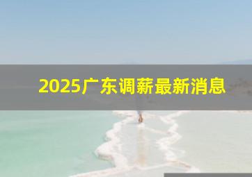 2025广东调薪最新消息