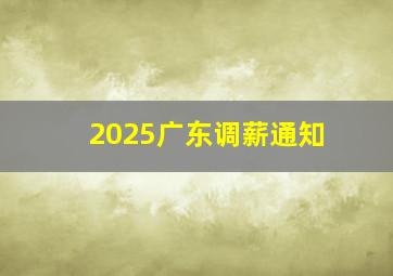 2025广东调薪通知