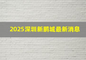 2025深圳新鹏城最新消息