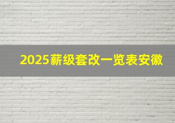 2025薪级套改一览表安徽