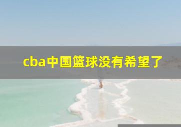 cba中国篮球没有希望了