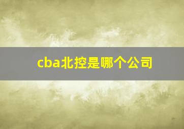 cba北控是哪个公司