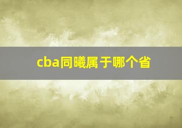 cba同曦属于哪个省