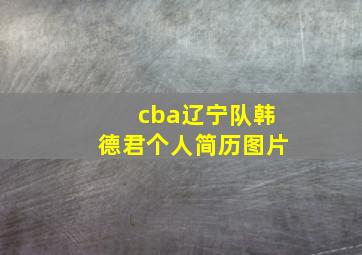 cba辽宁队韩德君个人简历图片