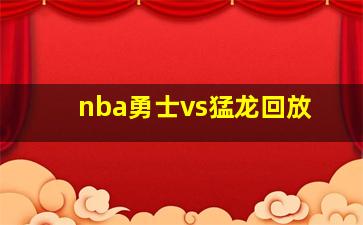 nba勇士vs猛龙回放