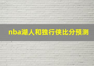 nba湖人和独行侠比分预测