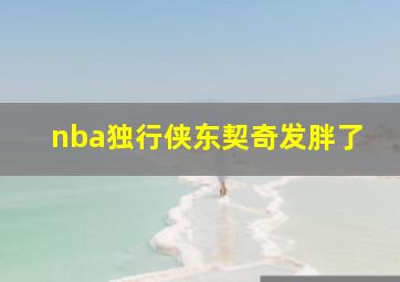 nba独行侠东契奇发胖了