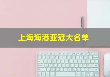 上海海港亚冠大名单