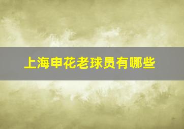 上海申花老球员有哪些