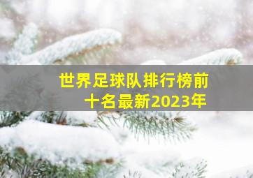 世界足球队排行榜前十名最新2023年
