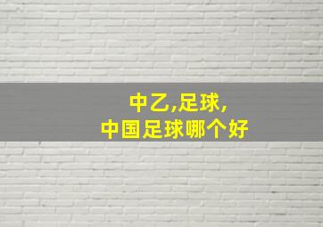 中乙,足球,中国足球哪个好