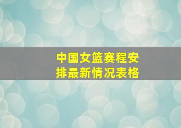 中国女篮赛程安排最新情况表格