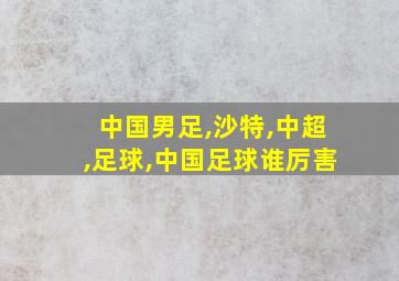 中国男足,沙特,中超,足球,中国足球谁厉害