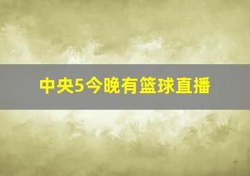 中央5今晚有篮球直播