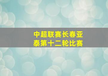 中超联赛长春亚泰第十二轮比赛