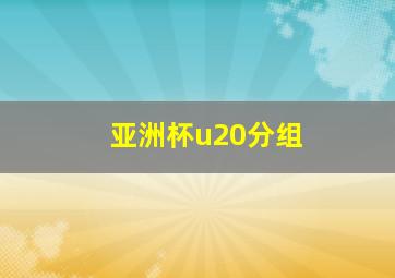 亚洲杯u20分组