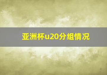 亚洲杯u20分组情况