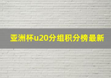 亚洲杯u20分组积分榜最新