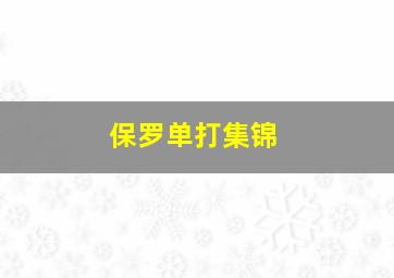 保罗单打集锦