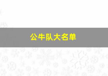 公牛队大名单