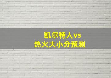 凯尔特人vs热火大小分预测