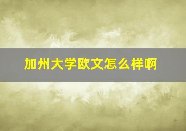 加州大学欧文怎么样啊