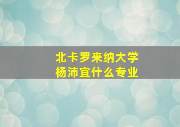 北卡罗来纳大学杨沛宜什么专业