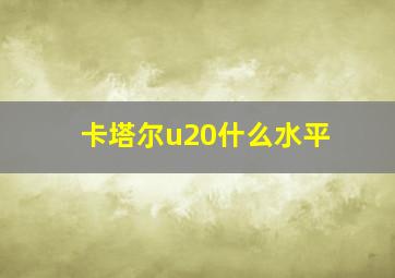 卡塔尔u20什么水平