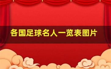 各国足球名人一览表图片