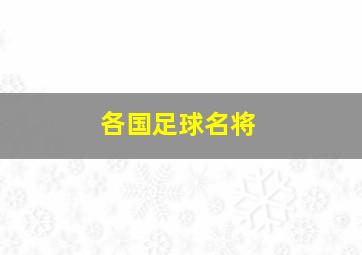 各国足球名将
