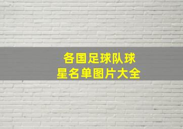 各国足球队球星名单图片大全