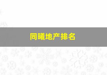 同曦地产排名