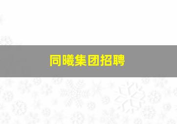 同曦集团招聘
