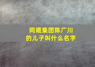 同曦集团陈广川的儿子叫什么名字