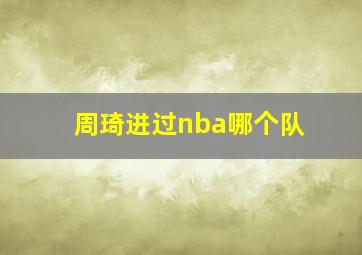 周琦进过nba哪个队