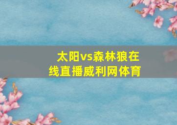 太阳vs森林狼在线直播威利网体育