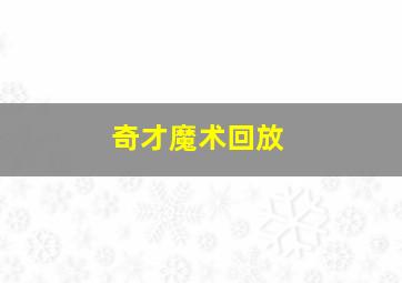 奇才魔术回放
