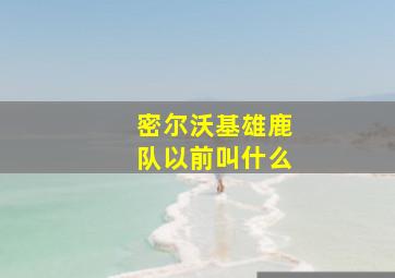 密尔沃基雄鹿队以前叫什么