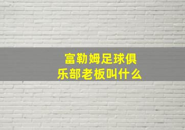 富勒姆足球俱乐部老板叫什么