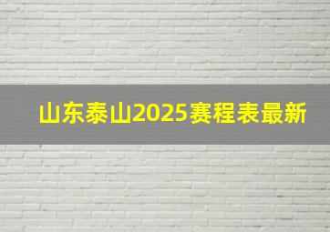 山东泰山2025赛程表最新