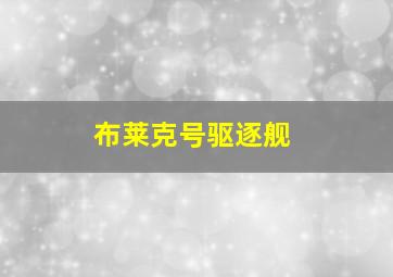 布莱克号驱逐舰