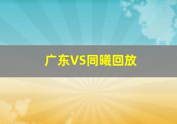 广东VS同曦回放