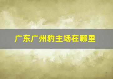 广东广州豹主场在哪里