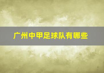 广州中甲足球队有哪些
