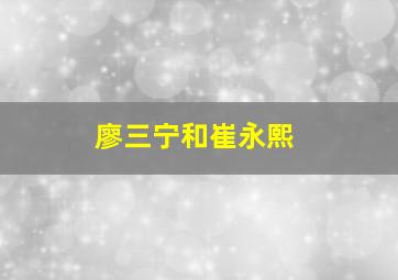 廖三宁和崔永熙
