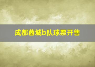 成都蓉城b队球票开售