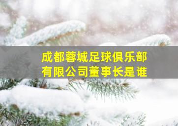 成都蓉城足球俱乐部有限公司董事长是谁