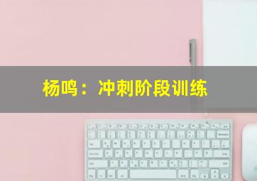 杨鸣：冲刺阶段训练